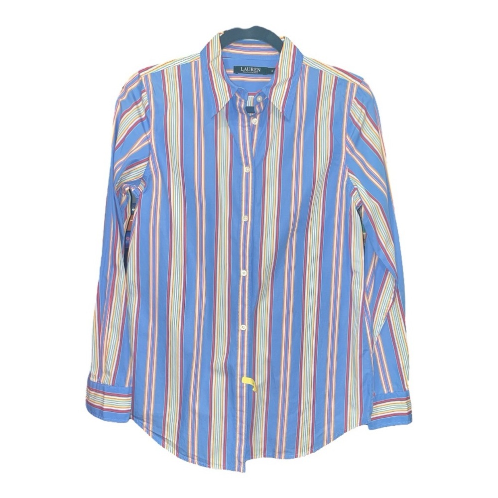 Lauren Ralph Lauren Bright Striped Button Up Shirt Size 6 BJ1